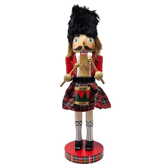 Scottish Drummer Kilt Traditional Dress 14" Christmas Nutcracker - Picture 1 of 5